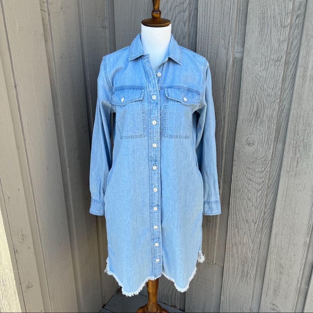 Madewell Light Denim Chambray Shirt Dress
